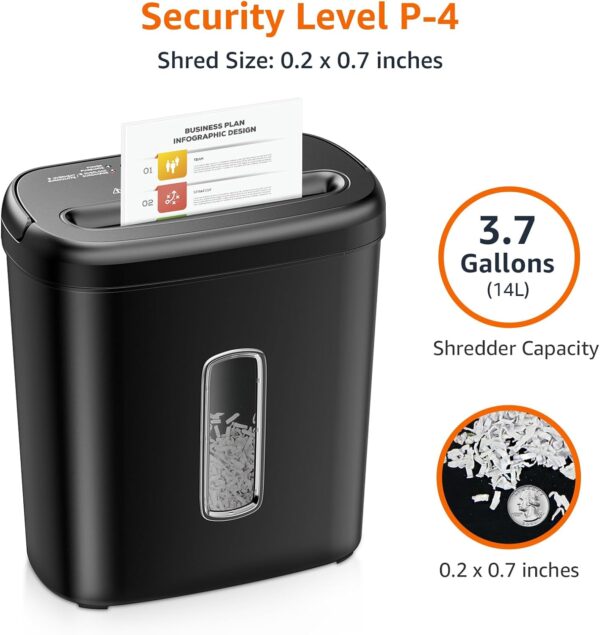 Amazon Basics 8-Sheet Cross Cut Paper Shredder and Credit Card Shredder - Black - Image 3