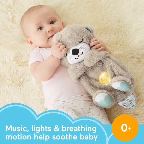 Fisher-Price Baby Toy Soothe 'n Snuggle Otter Portable Plush Sound Machine with Music Lights & Breathing Motion for Newborns 0+ Months - Image 2