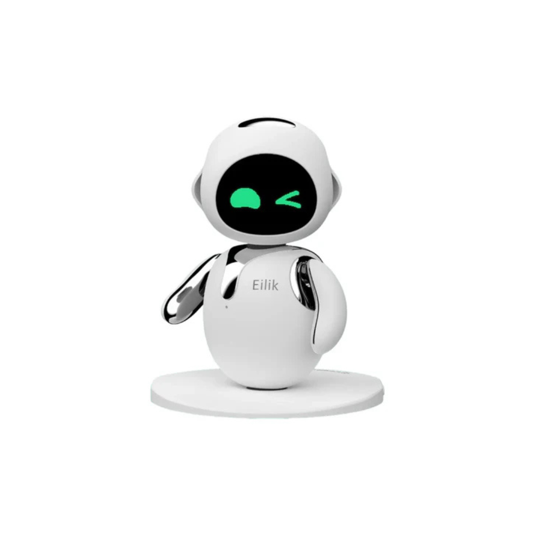 Eilik Silver - Touch Interactive Desk Companion Toys, Cute Robot Pets with Abundant Emotions. Funny Animations&Mini-Games, Birthday Gifts for Girls and Boys. Constantly Update(Chrome Silver Version)