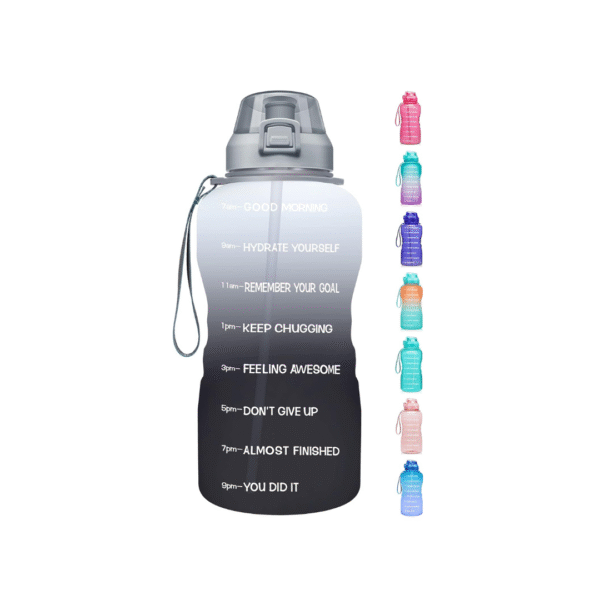 Fidus Large 1 Gallon/128 oz Motivational Water Bottle with Time Marker & Straw, Leakproof Tritan BPA Free Water Jug