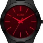 BUREI Men Watches Fashion Analog Stainless Steel Quartz Waterproof Watches,Gift for Men.