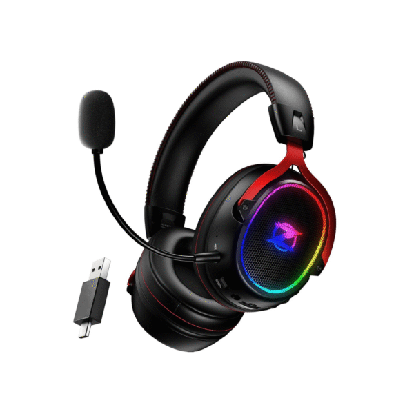 Ozeino Wireless Gaming Headset for Ps5 Ps4 PC Laptop Switch -2.4GHz Wireless Headphones with Detachable Noise Canceling Microphone 40H Playtime, Black
