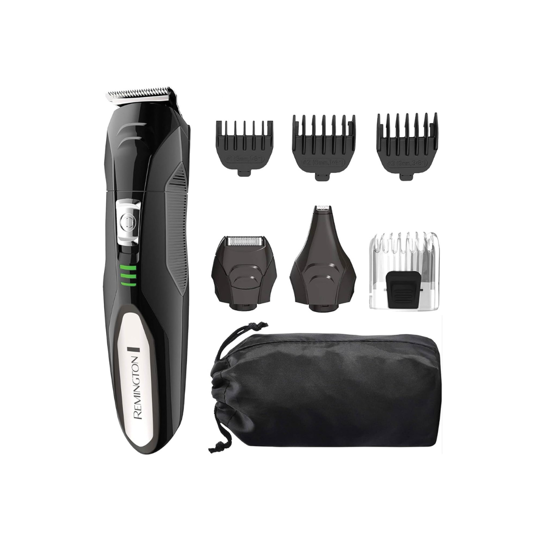 Remington All-in-One Grooming Kit, Lithium Powered, 8 Piece Set with Trimmer, Men's Shaver, Clippers, Beard and Stubble Combs, Black