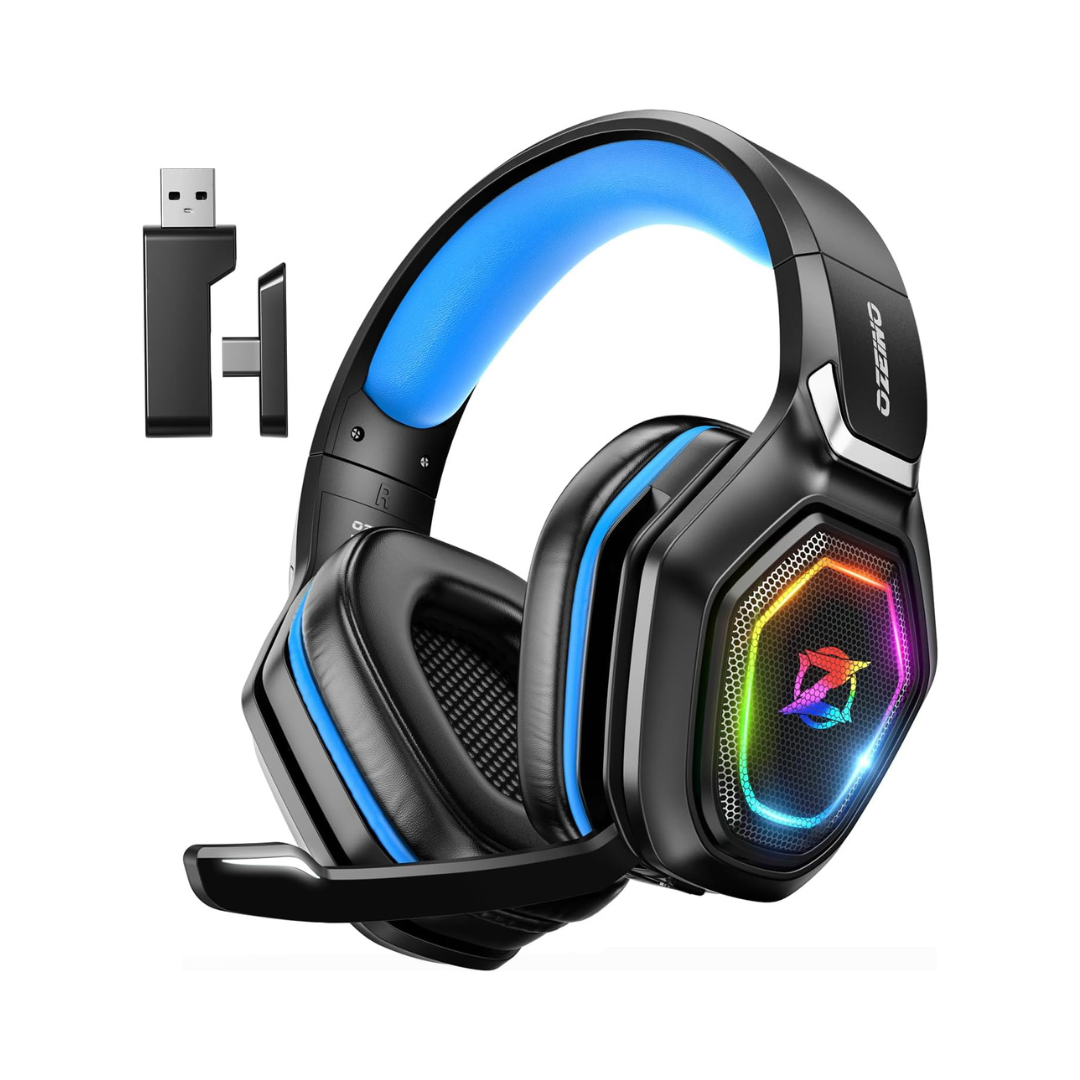 Wireless Gaming Headset for PC, Ps5, Ps4 with Flip Microphone