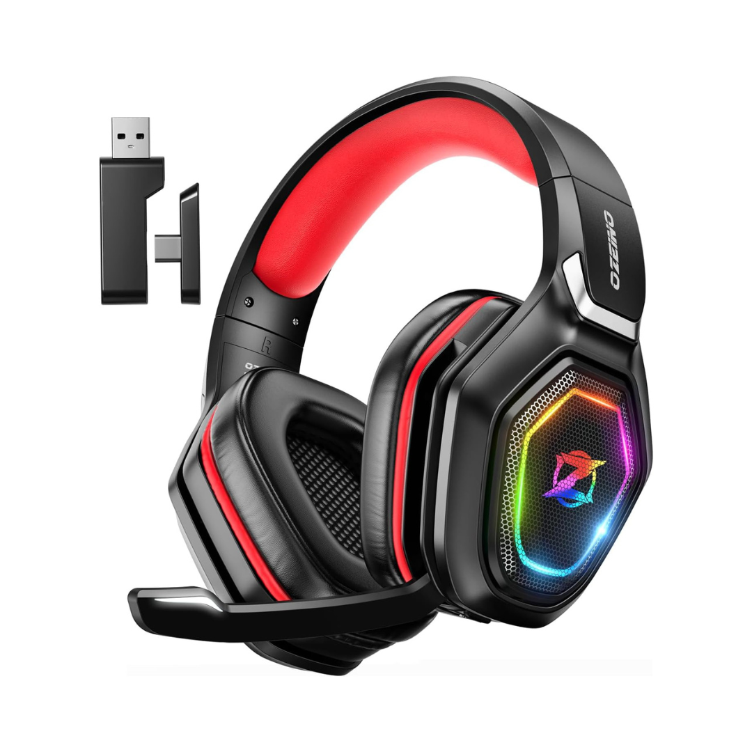 Wireless Gaming Headset with Flip Microphone