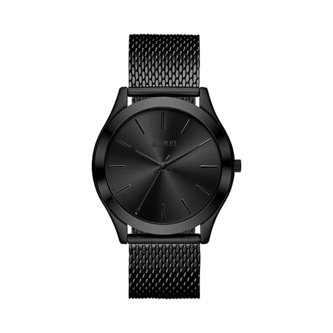 BUREI Men Watches Fashion Analog Stainless Steel Quartz Waterproof Watches,Gift for Men.