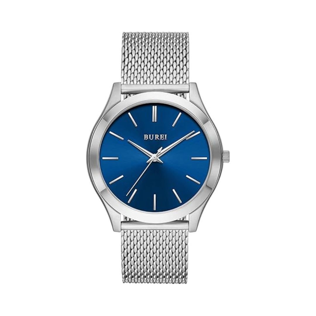 BUREI Men Watches Fashion Analog Stainless Steel Quartz Waterproof Watches,Gift for Men.