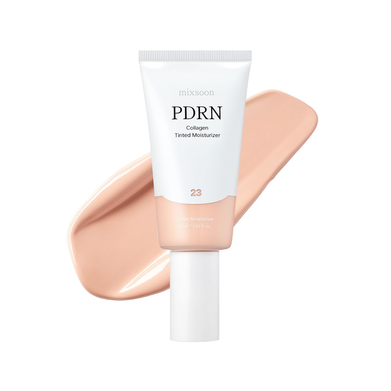 mixsoon PDRN Collagen Tinted Moisturizer No. 23 Aura - Skincare-Infused Base with Rice PDRN & Peptides, 24H Vibrant Glow & Luminous Hydration, 10 Shades 50ml / 1.69 fl.oz. Korean Glass Skin